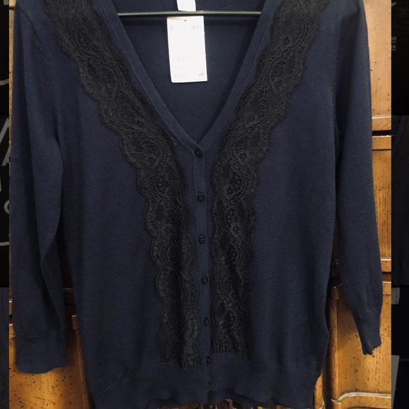 H&M Navy & Lace Cardigan - Picture 10 of 10